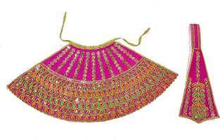 DURGA HOSIERY MATA RANI HEAVY STONE DESIGHNER LEHENGA PATKA ( SIZE - 9 INCH) Dress