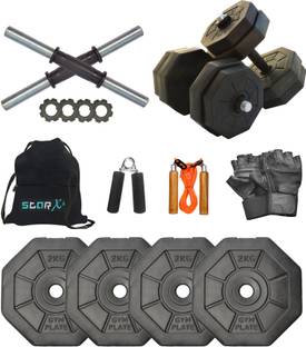STARX PVC Hexa 8Kg Dumbbells COMBO Fixed Weight Dumbbell