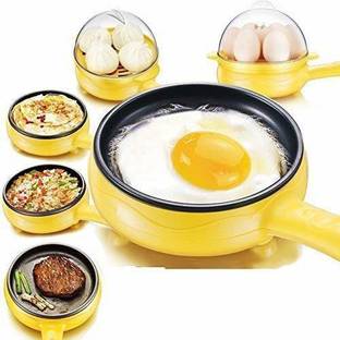 Ladila Multi Egg Frying Pan Electric Frying Breakfast Machine with Handle 2 in 1 Single Layer Egg Boiler Steamer Cooker With Handle and Capacity of 7 Eggs Egg Cooker
