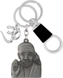 MGP FASHION I Love Sai Grey Shree Shirdi Sai Baba Om Sai Ram Pendant Locking Hook Full Metal Car Bike For Men Women Girl Boy Office Party Gift God Bhagwan Stylish Keyring Key Chain