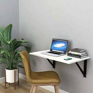 CMPAL Folding Wall Mounted Study Table/Office Table Stand/Laptop Table Foldable/Work Table for Home Office Solid Plywood Study Table, Pre-Assembled (16”x24” Wall Mount Table) Solid Wood Study Table