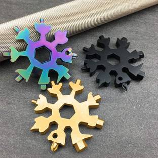 Crevizon Crevizon Hand Tool 18-in-1 Stainless Steel multi-function outdoor adventure, keychain, bottle opener, camping (Multi Color) Combination Screwdriver Set