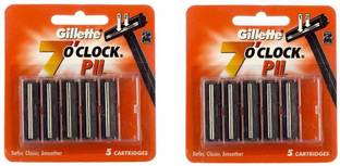 Gillette (7) O Clock Pll Cartridges 10 Pcs. (Pack of 2)