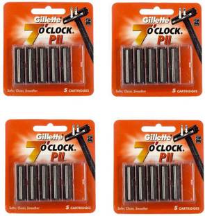 Gillette (7) O Clock Pll Cartridges 20 Pcs. (Pack of 4)