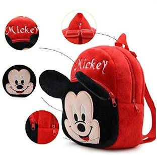 Zoi Soft Toy Bag Mickey Plush Bag For Cute Kids 2-5 Years Plush Bag (Red, 4L) Plush Bag
