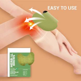 Herbal Brews Pain Relief Patches - 12 Knee Pain Patches (Specially Designed for Knee Joints) | 100% Safe & Natural Knee Pain Relief Products | INSTANT RELIEF | NO SIDE EFFECTS Plaster & Patch