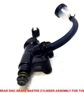DESIKARTZ Rear Disc Brake Master Cylinder Assembly for TVS Apache RTR 160 | RTR 160 4V | RTR 180 | RTR 200 | RTR 200 4V (with Pipe) Brake Caliper