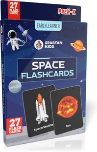 spartan kids Space Flash Cards | 27 Early Learning Flash Cards for Kids