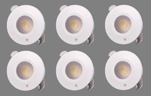 Prop It Up Spot 2-Watt LED COB Lights, SMALLEST LED RESSESED LIGHT, BEST SUITABLE FOR SHOWCASE,FURNITURE, CABINETS,BED ETC. (Warm White, Pack of 6) Ceiling Light Ceiling Lamp