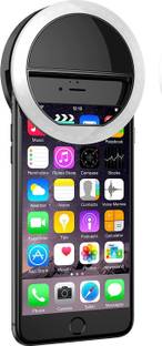 SANNO WORLD 3 Modes Selfie Beauty Ring Light (Rechargeable) LED Flash White Light for iPhone, Android & iPad Series - Black Ring Flash