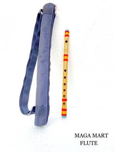 MAGA MART Musical Flutes C Scale Natural Bamboo Flute (14 inches, Medium) Carry Bag Free Bamboo Flute (35.6 cm) Bamboo Flute