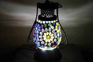 PURCHAZE24X7 Decorative Electric Lantern Diya Lamp/Wooden Lantern Wood Table Diya