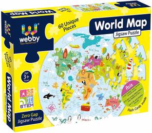 M Kids Educational World Map Floor Jigsaw Puzzle Learning
