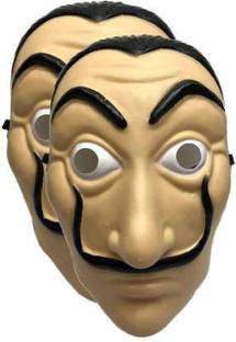 Bal samrat Face Mask La Casa De Papel Mask Salvador Dali Mascara Masque Money Heist Cosplay Props Toy Party Mask Pack of 2 Party Mask