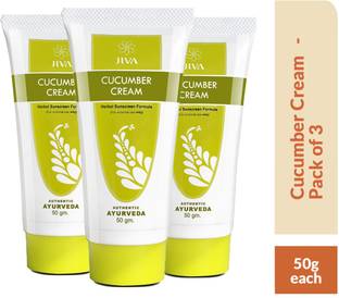 जीवा आयुर्वेदा Cucumber Cream - For Healthy and Glowing Skin - 50 g Each - Pack of 3