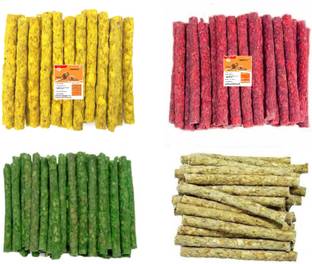 SAWAY SAWAY HEALTHY DOG RAWHIDE CHEW MUNCHY STICKS (CHICKEN,MUTTON,MINT,NATURAL) 150GR (PACK OF 600GR) Mutton, Chicken, Mint, Rice 0.6 kg Dry Adult, New Born, Senior, Young Dog Food