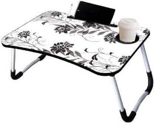 AVI CREATION White Flower Metal Portable Laptop Table