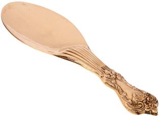 Shivshakti Arts Pure Brass Designer Serving Spoon for Diwali Gift (Big, Length -9.3 Inch) = 1 Piece Brass Serving Spoon