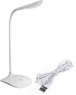 Sked Zone Desk Light touch USB LED Desk Lamp Table Light 3 Level of Brightness Flexible Neck Table Lamp (40 cm, White) Study Lamp