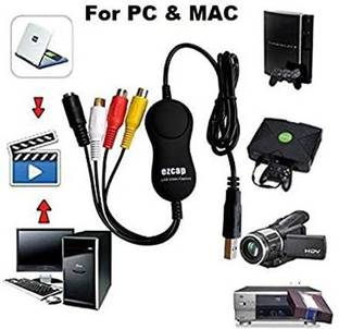 microware  TV-out Cable Ezcap USB2.0 AV S Video Capture Card DVD VHS DVR 8mm Analog Audio Video Recorder Grabber To Digital Converter for Windows 10/8/7