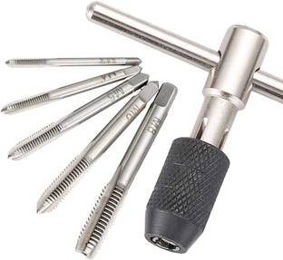 uptodatetools 6 PCS Adjustable Metric T-Handle Tap Wrench Set M6/M7/M8/M10/M12 6 PCS Adjustable Metric T-Handle Tap Wrench Set M6/M7/M8/M10/M12 Single Sided Open End Wrench