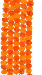 THE CLICK INDIA Orange, Yellow Marigold Artificial Flower