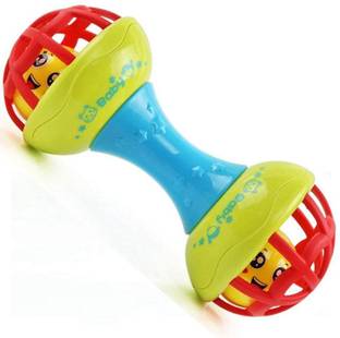 एनकेकॉर्प Soft Rattle, Teether Toy for new born Baby, Dumbbell Rattle, Pcs of 1 रैटल