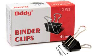 Oddy Corrosion-resistant steel 41 mm Black Binder Clip (Pack of 12 pcs) 41 MM Nickel plated Binder Clip Paper Clip Clamp