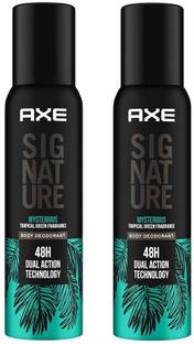 AXE Signature Mysterious Tropical Green Fragrance No Gas Deodorant Body Spray Each 122ml Set of=2 Body Spray  -  For Men