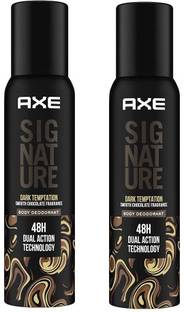 AXE Signature Dark Temptation Smooth Chocolate Fragrance No Gas Deodorant Body Spray Each 122ml Set of=2 Body Spray  -  For Men