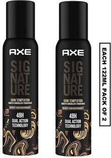 AXE Signature Dark Temptation Smooth Chocolate Fragrance No Gas Deodorant Body Spray Each 122ml (Pack of __2) Body Spray  -  For Men