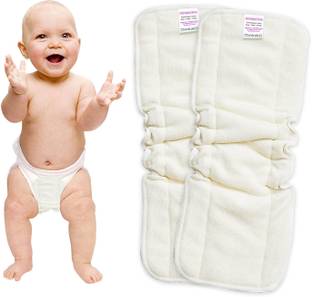 Bembika 5 Layer Bamboo Terry Inserts with Gussets Liners Natures Cloth Diaper Liner, Wetfree Reusable Washable Cotton Diaper Nappy Inserts for Baby Cloth Diapers (Set of 2)