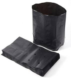 Go Garden Plastic UV Protected Poly Grow Nursery Plant Bags , Plant Container , Grow Bags for Home Garden (Black , 13 X 13 inch) Pack of 10 QTY BAG Grow Bag