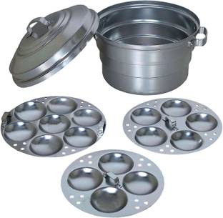 subaa Subaa Aluminium Idly Maker/Steamer/Cooker/paanai_Wt-1500 Gram (16 kuzhi) Silver Standard Idli Maker