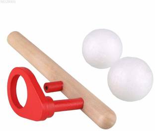 RVM Toys Wooden Floating Ball Blow Tube & Foam Fun Balls Blowing Toys Games Toys Also Helpful in ADHD Occupational Therapy For Speech and Autism - Multicolor