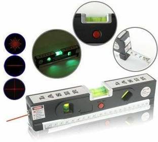 uptodatetools Laser Level with Tape Measure Pro 4 Level Bubbles with LED Light, Lv-04 (100 cm, Multicolour) Non-magnetic Carpenter's Level