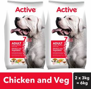 Active (Buy 1 Get 1 Free) Adult Chicken and Vegetables Vegetable 6 kg (2x3 kg) Dry Adult Dog Food