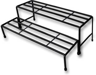 Iron Lands 2 Step Heavy Rubberized Base Planter Pot Gamla Stand Set Plant Container Set
