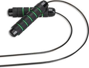 Wiselife Skipping Rope for Exercise & Workout - Black Green | Adjustable length Freestyle Skipping Rope