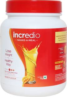 Incredio Shake-a-meal Meal Replacement Shake with 14g Protein, 4.2g Fiber and 27 Vitamins and minerals for Weight Management 1kg, Mango flavor