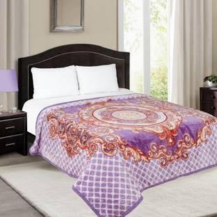 SIGNATURE Printed Double Mink Blanket for  Heavy Winter