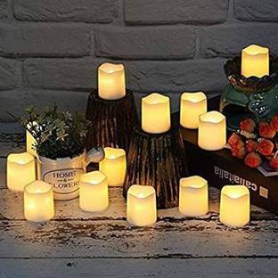 Unific Battery Operated LED TEA LIGHT Light Candles for Decor Party, Diwali Decoration, Home Decoration, Gift Items,(PacK of 24 ,Yellow light candle) Candle