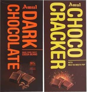 Amul DARK + CHOCO CRACKER CHOCOLATE Bars