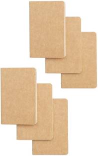 INNAXA Softcover Pocket Notebook Set - 3.5" x 5.5" - 6 Pack - 30 Sheets - 60 Blank Pages - Perfect for the Traveler or Author A6 Notebook Blank 64 Pages