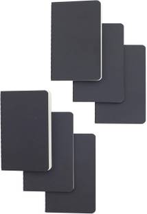 INNAXA Black Softcover Pocket Notebook Set - 3.5" x 5.5" - 6 Pack - 30 Sheets - 60 Blank Pages - Perfect for the Traveler or Author A6 Notebook Blank 64 Pages