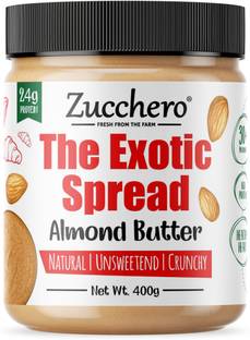 Zucchero 100% Almond Butter, Crunchy, The Exotic Spread | Unsweetened | 100% Natural | California Almonds