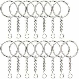 Hawk Eye Silver Plated Alloy Split Keyring with Chains for Small DIY Works 25MM Key Chain