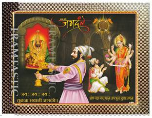 FRAMTASTIC TULJA BHAVANI PHOTO FRAME WITH CHATRAPATI SHIVAJI MAHARAJ Religious Frame