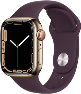 Apple Watch Series7 (GPS+Cellular, 41mm) Gold Stainless Steel Case-Cherry Sport Band