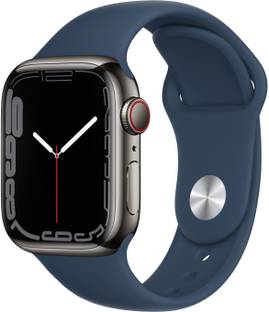 Apple WatchSeries7(GPS+Cellular-41mm) GraphiteStainlessSteel Case AbyssBlueSportBand